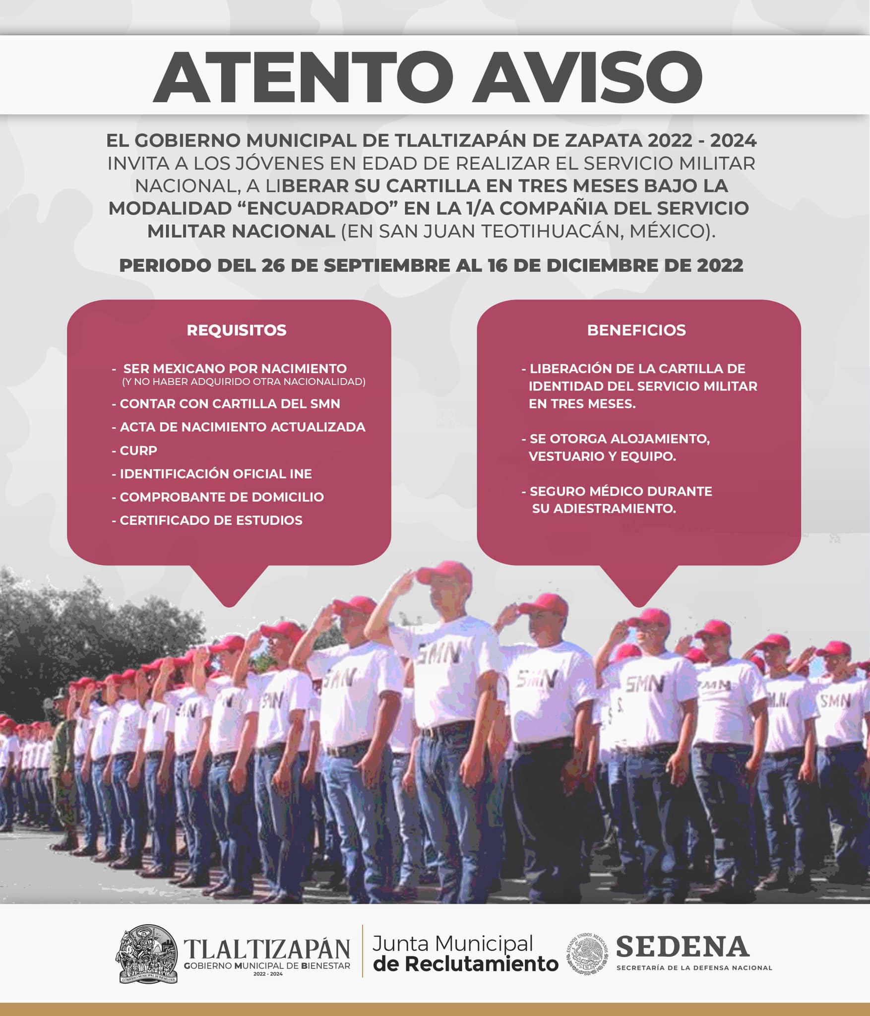 CONVOCATORIA SERVICIO MILITAR NACIONAL 